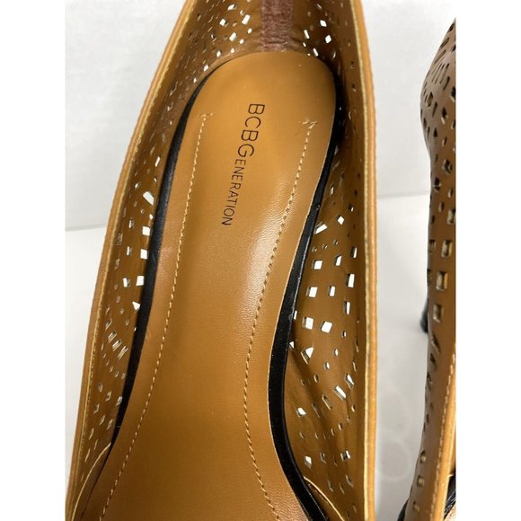 NEW BCBGeneration Tan Leather Cut-out Heels, Women's 9.5 - Picture 8 of 11